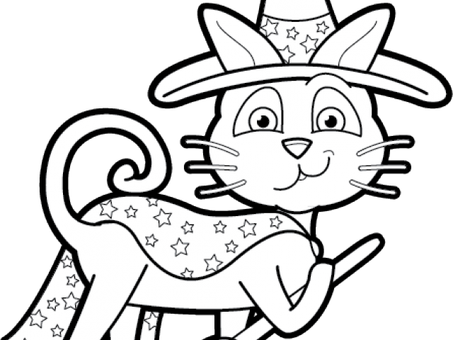 Halloween Clipart Black Cat - Halloween Cat Clipart Black And White (640x480)