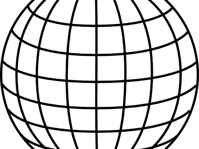 Sphere Clipart Line Art - Globe Clip Art Black And White (640x480)