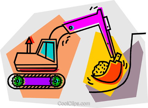 Backhoe Royalty Free Vector Clip Art Illustration - Backhoe Royalty Free Vector Clip Art Illustration (480x350)
