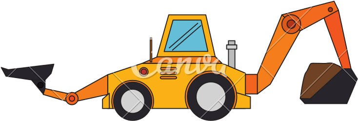 Excavator Construction Isolated Icon - Bulldozer (800x800)