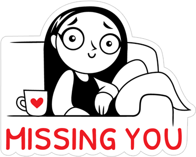 Missing You Miss Transparent Png Sticker - Cartoon (490x317)