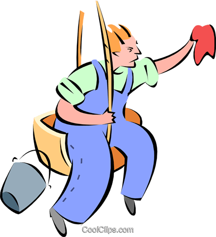 Window Cleaner Royalty Free Vector Clip Art Illustration - Limpador De Janela Png (438x480)