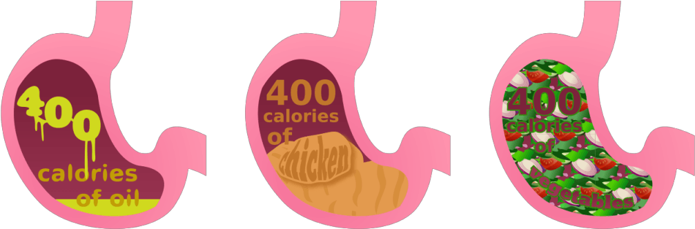 Lose Weight Clipart - Oil In Stomach Vs Vegetables (1024x337)