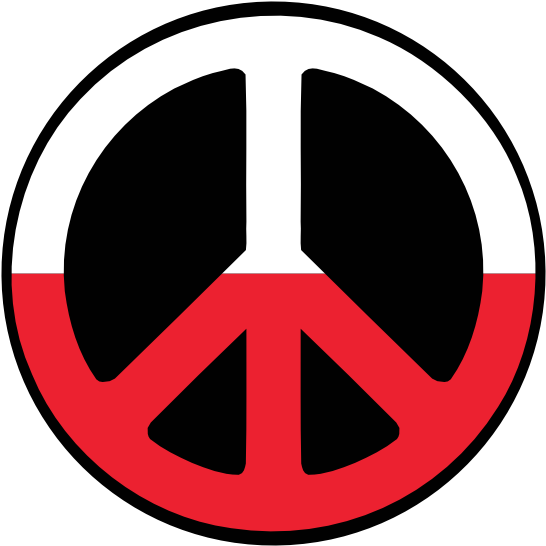 Polish Symbols - Rainbow Peace Sign (555x555)