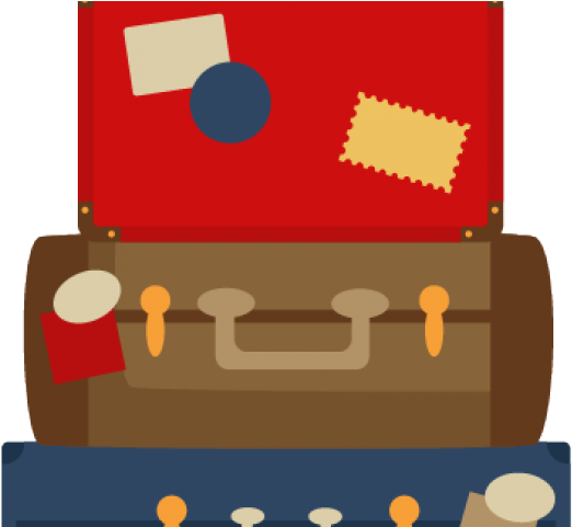 Luggage Clipart Stacked Luggage - Stacked Suitcase Clipart (640x480)