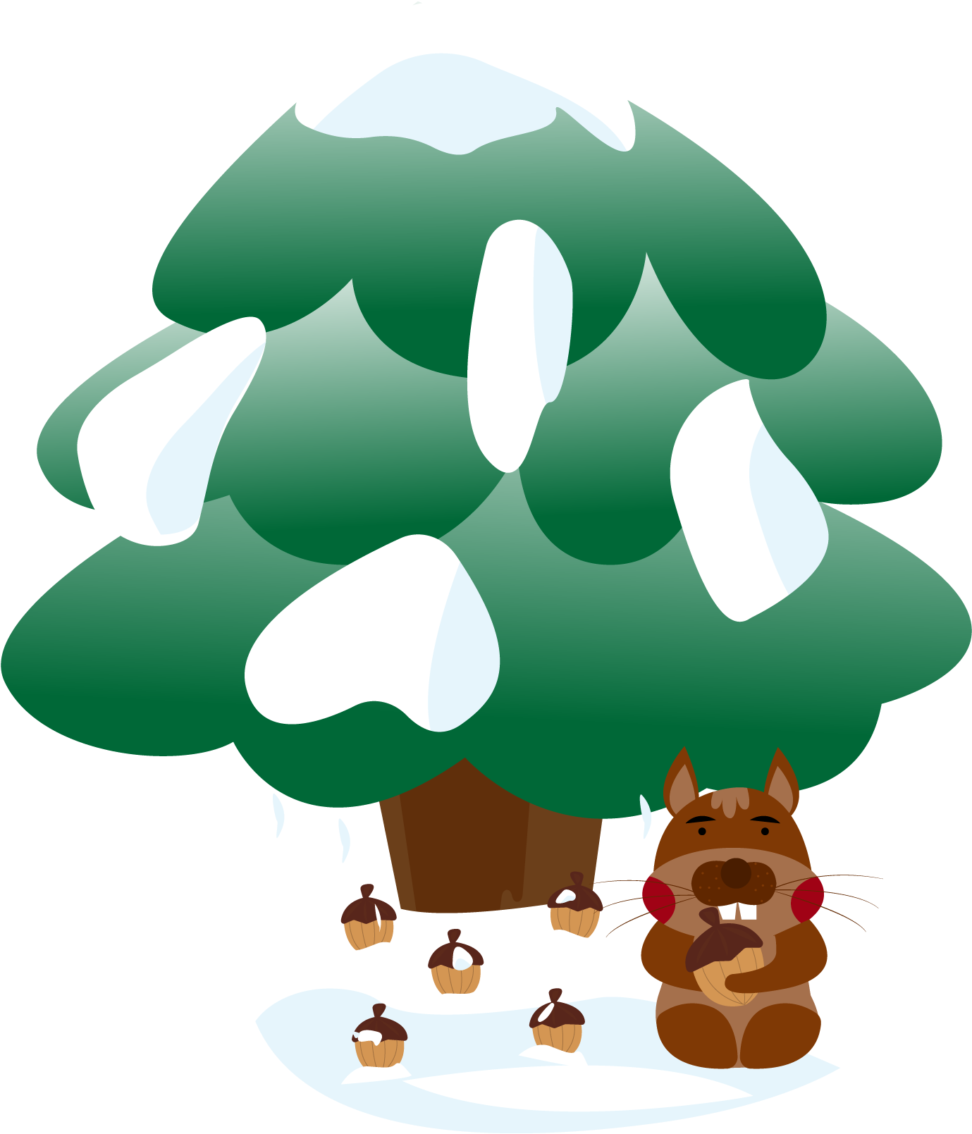Snow Pine Winter Cone Png And Vector Image - Illustration (2000x2000)