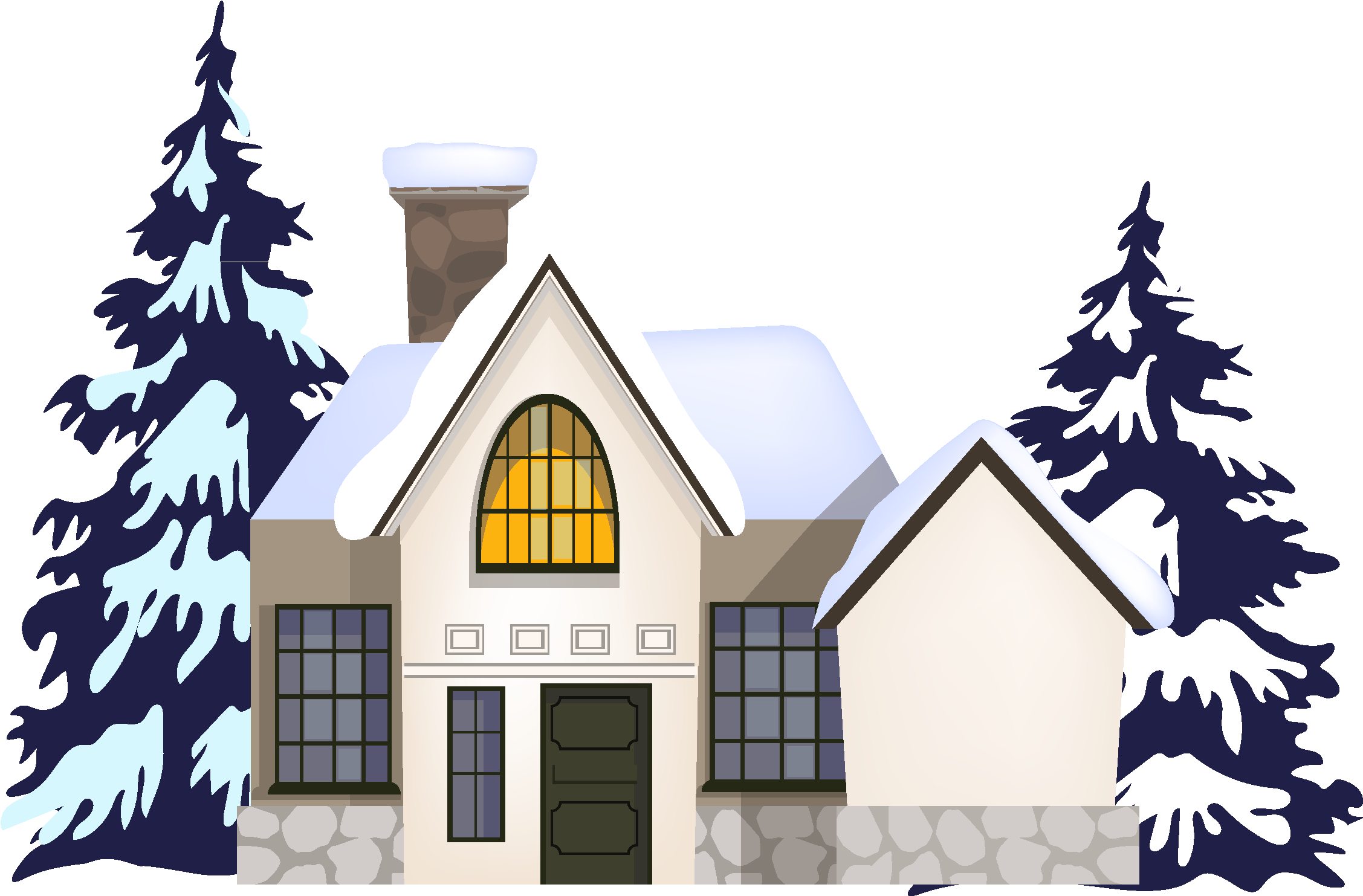 Vector Snow Snowing Reflection Png And Image - House (2500x2500)