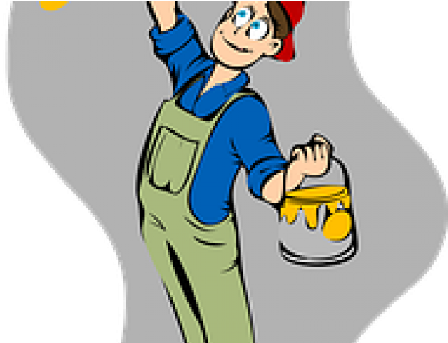 Paint Brush Clipart Painting Building - Painter Clipart (640x480)