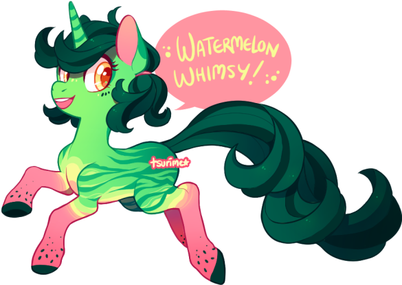 Mlp Adoptable Auction - Watermelon Bat Pony Oc (616x443)