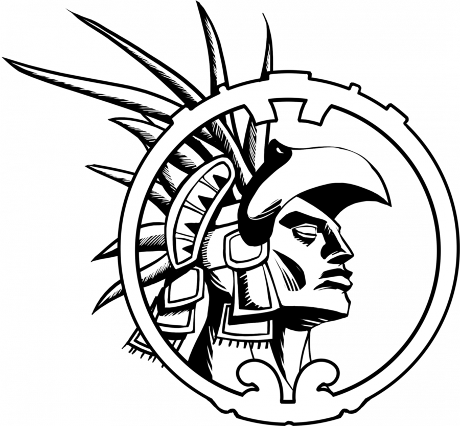 Aztec Warrior Black And White Clipart Aztec Empire - Easy Aztec Warrior Drawing (900x833)