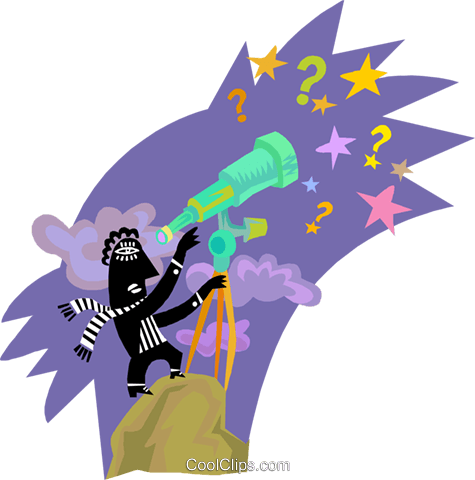 Figure Looking At Stars Royalty Free Vector Clip Art - Illustration (475x480)