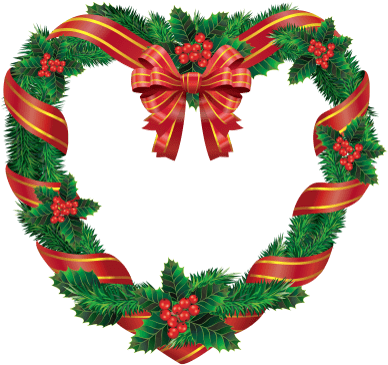 Christmas Heart Wreath Clipart (400x400)