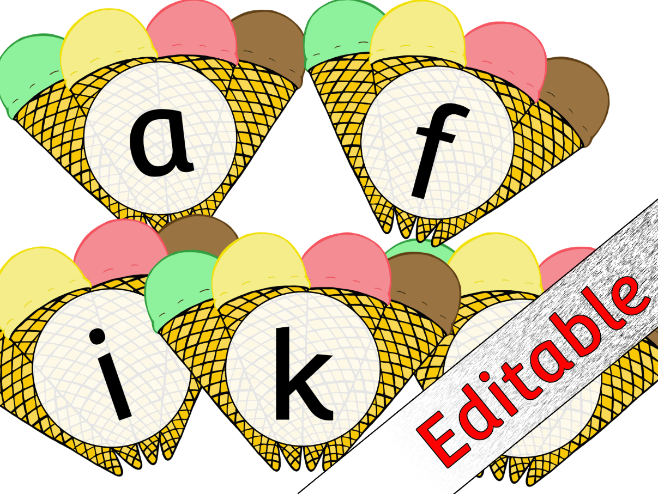 Ice Cream Alphabet - Letter (658x494)