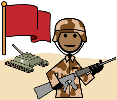 An Argument Between Countries Or Groups In Which Sides - Cartoon (394x336)