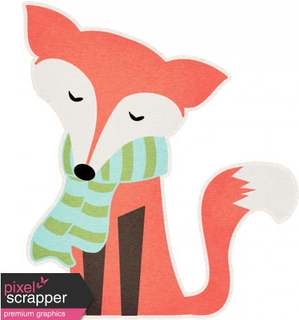 Orange Fox Sticker Graphic By Sheila Reid - Winter Clipart (456x456)