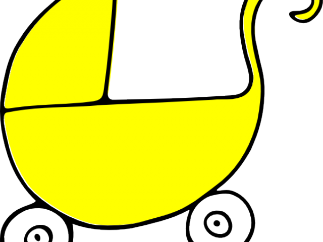 Yellow Stroller Cliparts - Free Clip Art Baby Carriage (640x480)