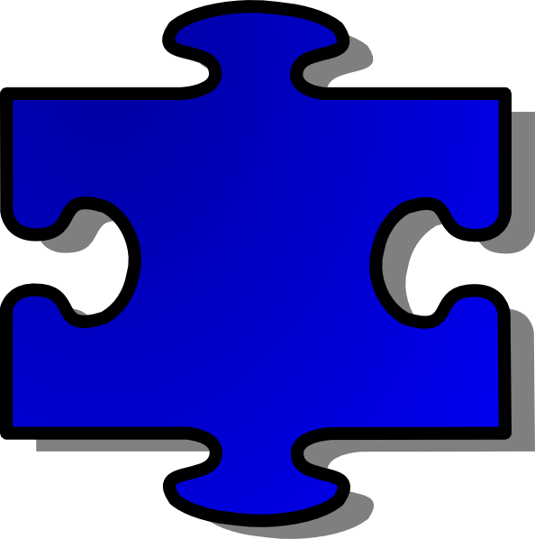 Puzzle Piece Clip Art At Clker - Autism Puzzle Piece Blue (594x598)