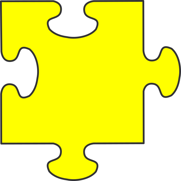 Piece Clip Art At Clker Com Vector Ⓒ - Puzzle 1 Piece Yellow (600x599)