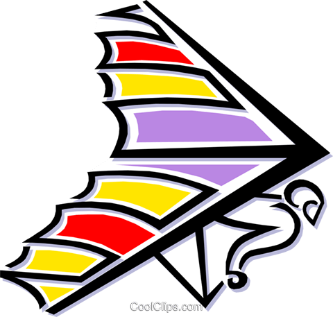 Hang Gliding Royalty Free Vector Clip Art Illustration - Hang Gliding Royalty Free Vector Clip Art Illustration (480x457)