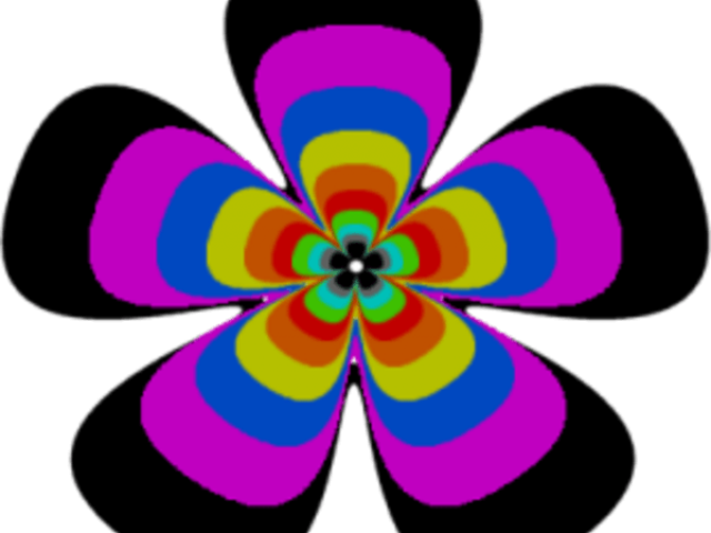 Hippies Clipart Groovy - Groovy Flowers Clip Art (640x480)