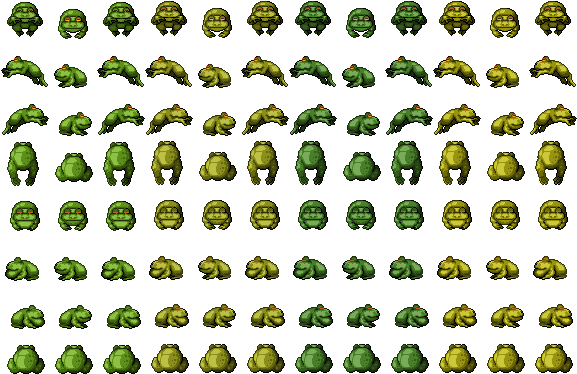 Frogger Arcade Graphic - Rpg Maker Frog Sprite (576x384)
