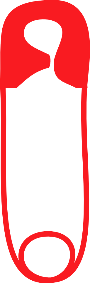 307 X 958 2 - Red Safety Pin Clip Art (307x958)