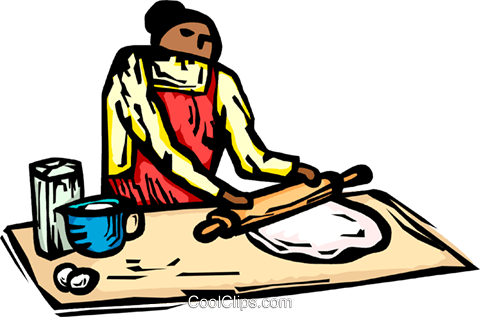 Woman Baking With A Rolling Pin Royalty Free Vector - Woman Baking With A Rolling Pin Royalty Free Vector (480x317)
