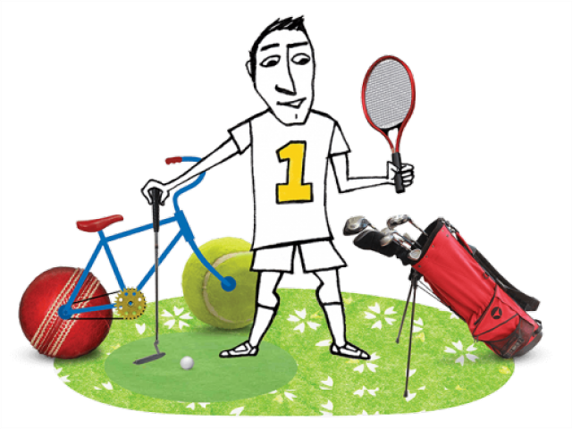 Sports Activities Clipart Leisure - Cartoon Leisure (640x480)