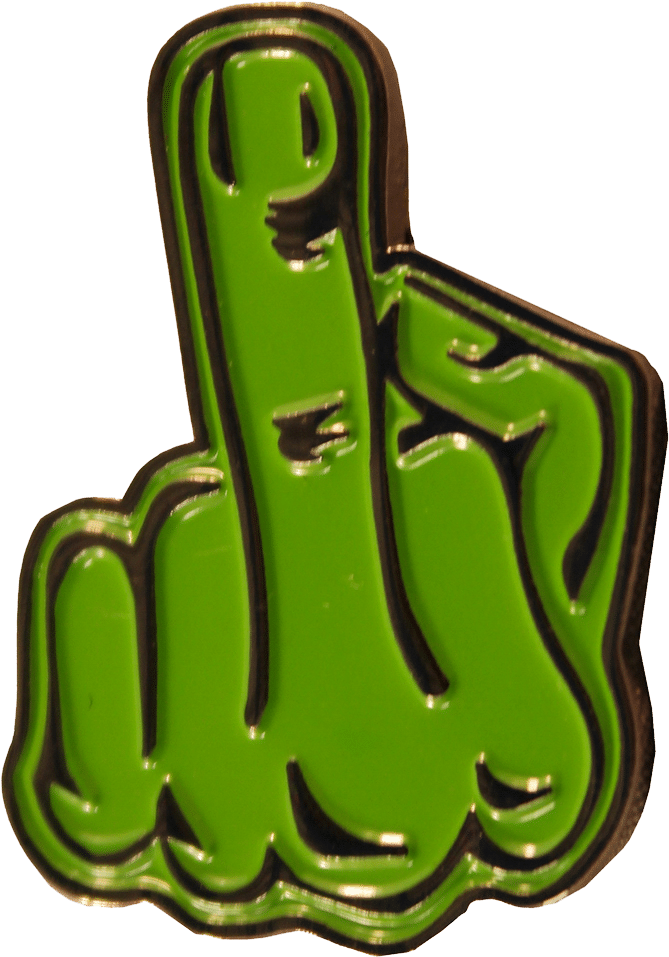 Pin Middle Finger Clipart - Green Middle Finger Png (1020x1180)