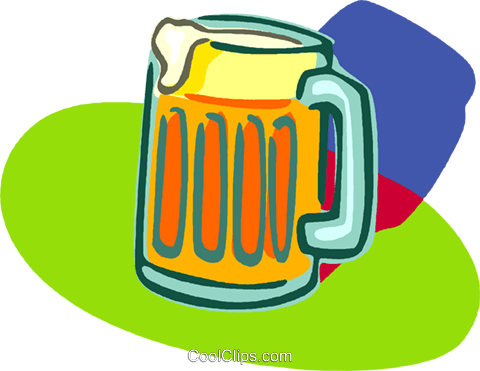 Full Frosty Beer Mug Royalty Free Vector Clip Art Illustration - Beer Mug (480x371)