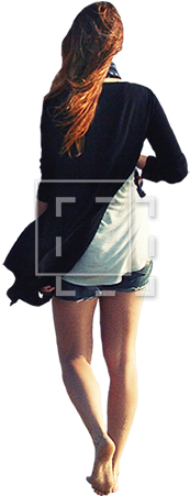 Barefoot Clipart 45219 - Girl Walking Back Png (450x450)