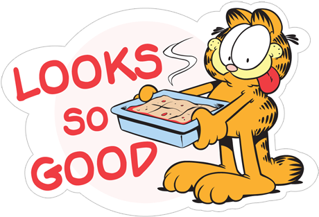Looks So Good - Garfield With Lasagna (490x317)