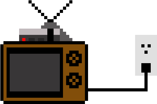 Old Tv W/ Nes Pluggued In Tha Wall - Android Logo Pixel (770x460)