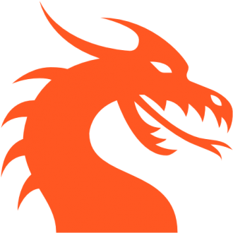 Dragon Clipart Orange - Black Dragon Clip Art (375x375)