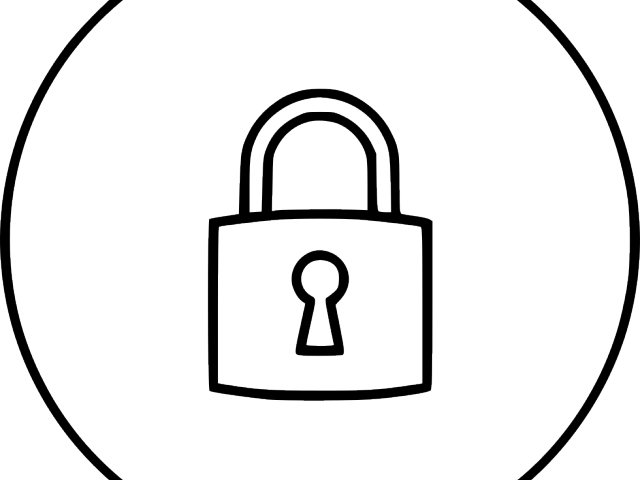 Lock Clipart Privatization - Line Art (640x480)