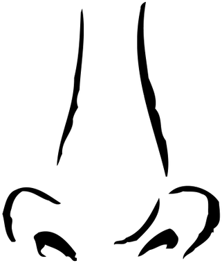 Girl Smelling Flowers Royalty Free Vector Clip Art - Clipart Black And White Cartoon Nose (400x400)