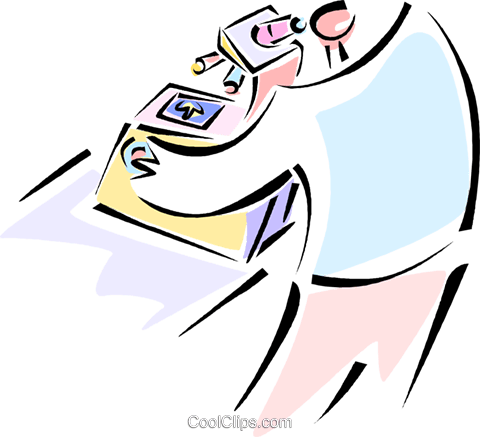 Researcher With Microscope Royalty Free Vector Clip - Researcher With Microscope Royalty Free Vector Clip (480x437)