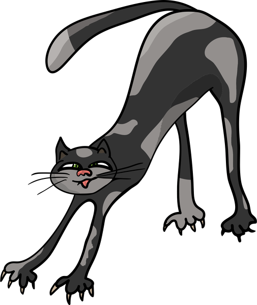 Cat Stretching Free Clipart (505x600)