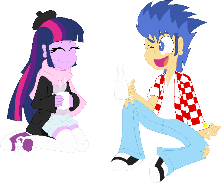 Thelunarmage, Coffee, Date, Equestria Girls, Female, - Cartoon (898x687)
