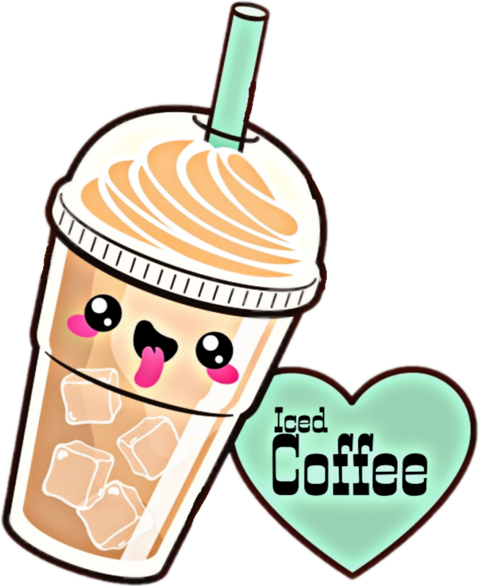 #mq #coffee #latte #kawaii #drink #freetoedit - Kawaii Latte (2289x2289)