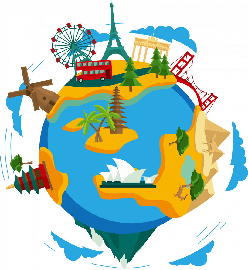 Travel The World Clipart - World Travel Clip Art (817x890)