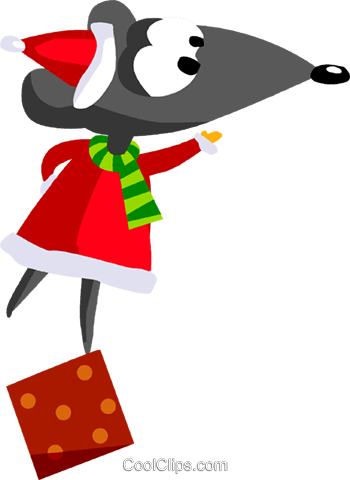 Santa's Helper Standing On A Present Royalty Free Vector - Christmas Borders And Frames (350x480)