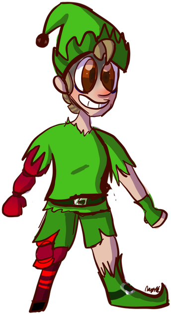 Santa's Little Helper By Kitcatkombo - Cartoon (400x712)