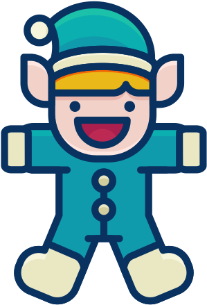 Filled Line Christmas Icons - Christmas Elf (512x512)