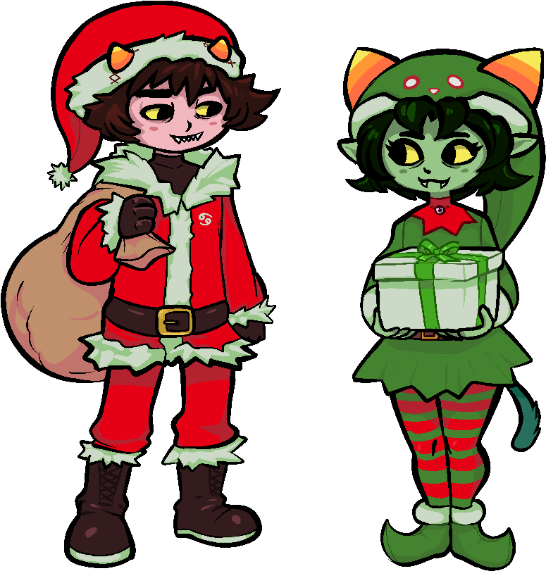 Karkat Santas And Leijon Helper - Cartoon (811x829)