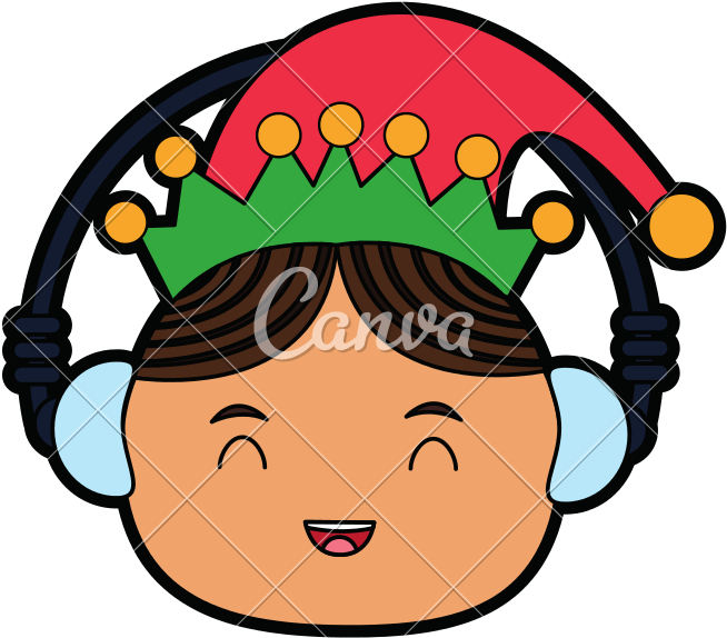Elf Or Santas Helper - Elf Wearing Earmuffs (800x800)