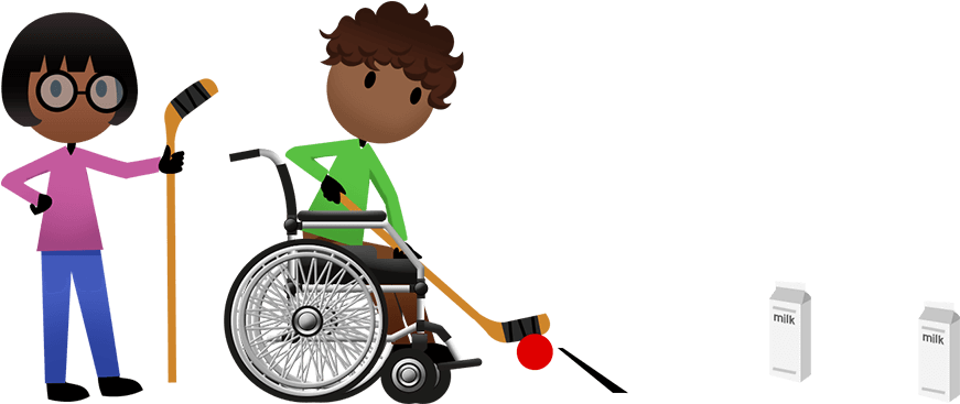 Hockey Bowling Wheeling - Cartoon (880x560)