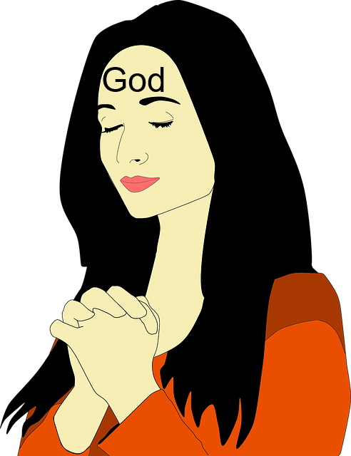 God's Name In Forehead - Praying Woman Clipart (492x640)