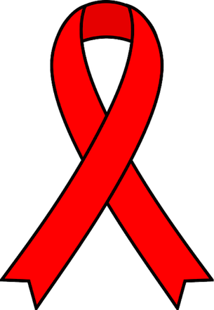 Aids Pin - Red Cancer Ribbon Clipart (305x440)