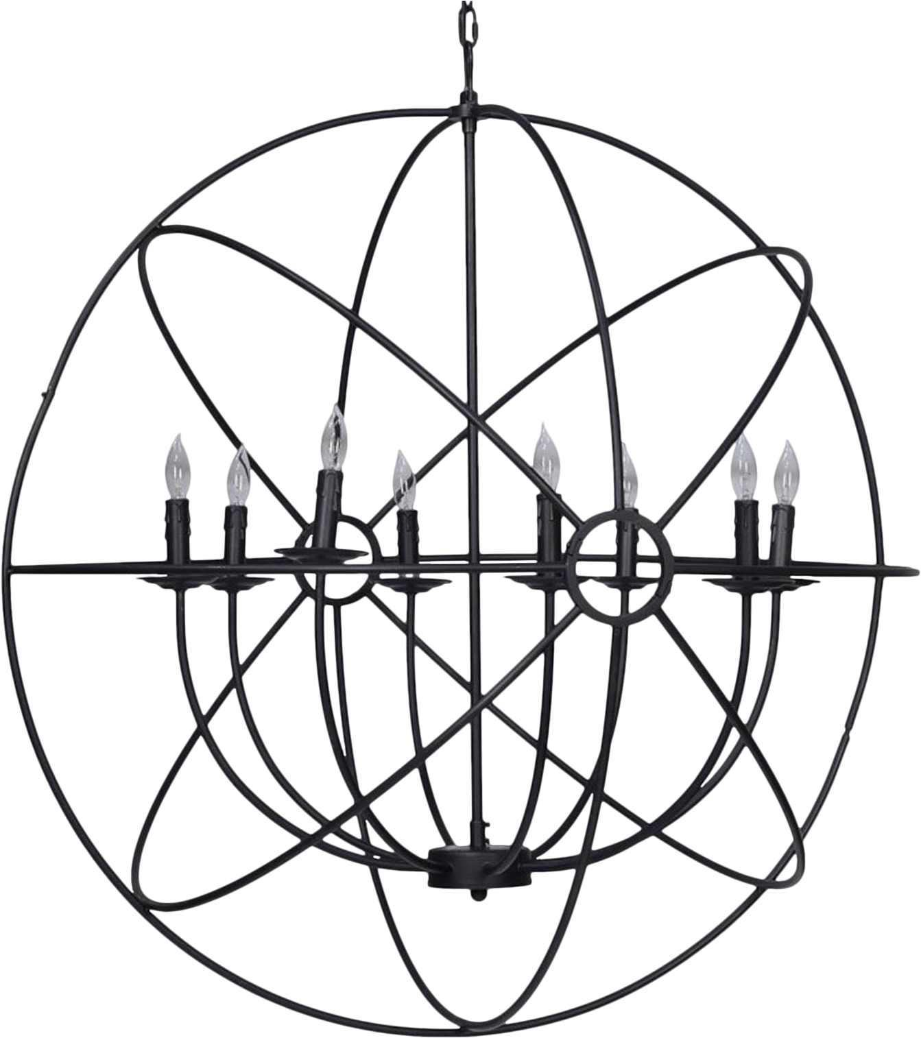Industrial Black Orb Chandelier On Chairish - Derince Iron Chandelier (1491x1681)